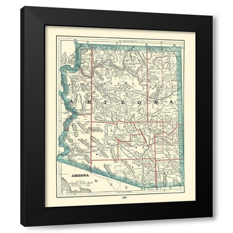 Arizona - Rathbun 1893 Black Modern Wood Framed Art Print by Rathbun