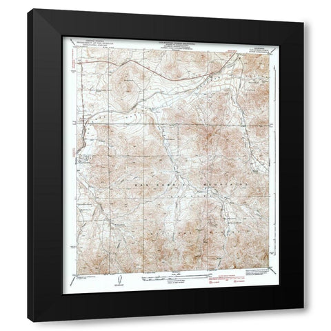 Acton California Quad - USGS 1939 Black Modern Wood Framed Art Print by USGS