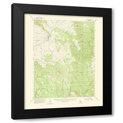 Adin California Quad - USGS 1964 Black Modern Wood Framed Art Print with Double Matting by USGS