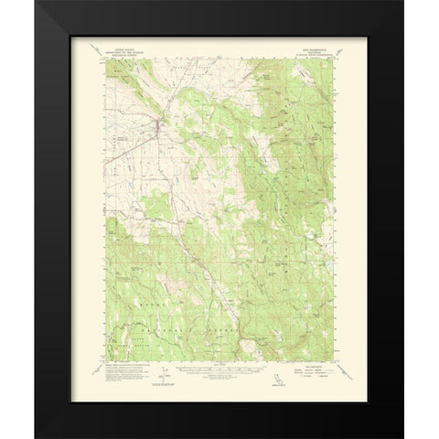 Adin California Quad - USGS 1964 Black Modern Wood Framed Art Print by USGS