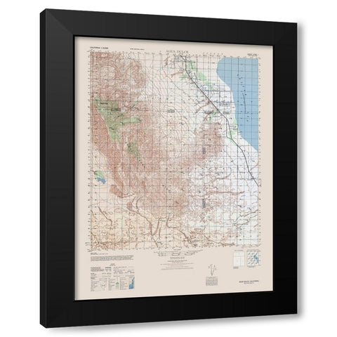 Agua Dulce Sheet - US Army  1944 Black Modern Wood Framed Art Print by US Army