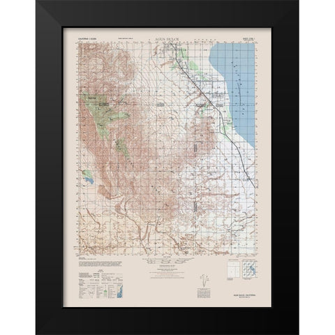 Agua Dulce Sheet - US Army  1944 Black Modern Wood Framed Art Print by US Army