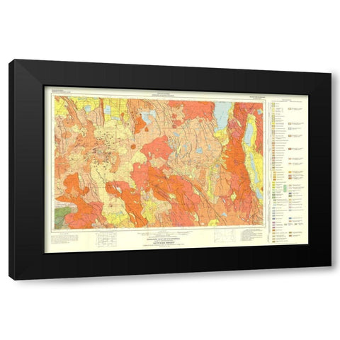 Geologic California Alturas Sheet - Gay 1956 Black Modern Wood Framed Art Print with Double Matting by Gay