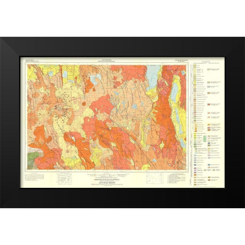 Geologic California Alturas Sheet - Gay 1956 Black Modern Wood Framed Art Print by Gay