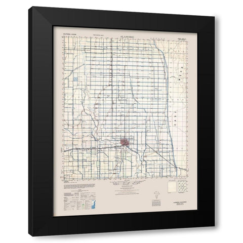 Alamorio Sheet - US Army  1944 Black Modern Wood Framed Art Print by US Army