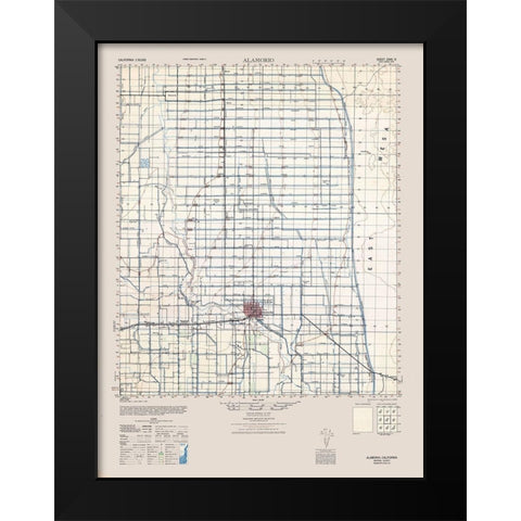 Alamorio Sheet - US Army  1944 Black Modern Wood Framed Art Print by US Army