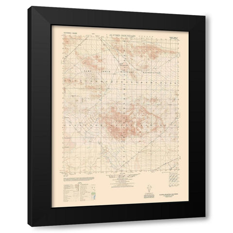 Alvord Mountains Sheet - US Army  1948 Black Modern Wood Framed Art Print with Double Matting by US Army