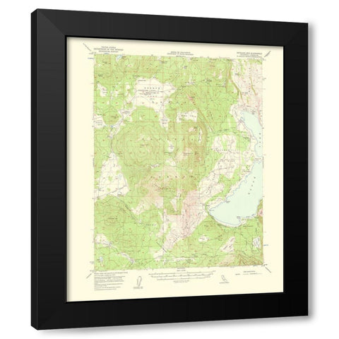 Antelope Mountain California Quad - USGS 1963 Black Modern Wood Framed Art Print by USGS