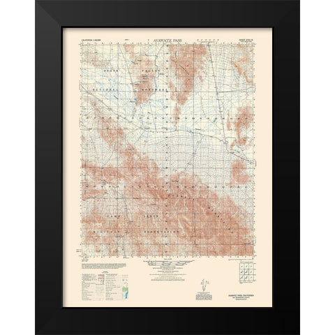 Avawatz Pass Sheet - US Army 1948 Black Modern Wood Framed Art Print by US Army