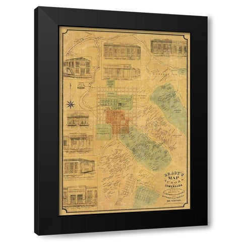 Aurora, Esmeralda California Landowner - Brady Black Modern Wood Framed Art Print with Double Matting by Brady