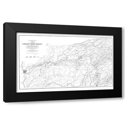 Tertiary Auriferous Gravel Deposits CA Black Modern Wood Framed Art Print with Double Matting by Hoffmann