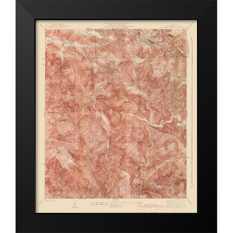 Mt Baden Powell California Quad - USGS 1940 Black Modern Wood Framed Art Print by USGS