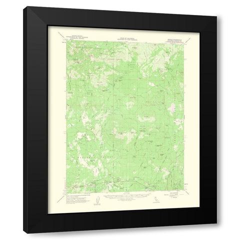 Bartle California Quad - USGS 1963 Black Modern Wood Framed Art Print with Double Matting by USGS