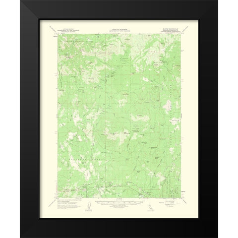 Bartle California Quad - USGS 1963 Black Modern Wood Framed Art Print by USGS