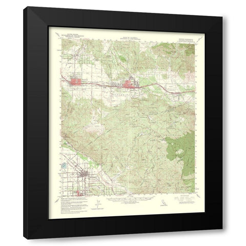 Banning California Quad - USGS 1964 Black Modern Wood Framed Art Print with Double Matting by USGS