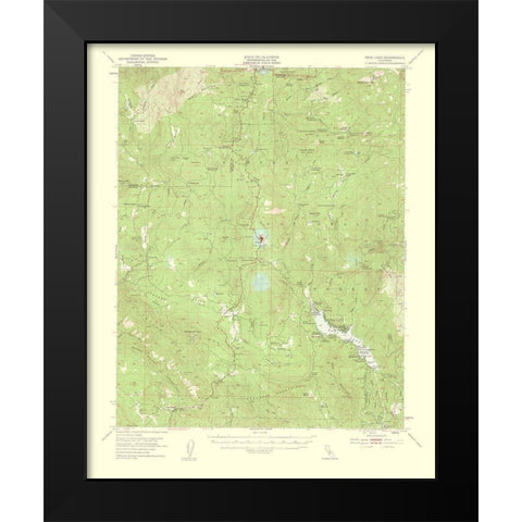 Bass Lake California Quad - USGS 1959 Black Modern Wood Framed Art Print by USGS