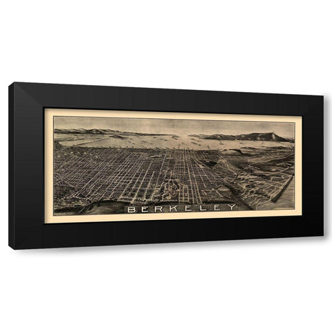 Berkeley California - Green 1909  Black Modern Wood Framed Art Print with Double Matting by Green