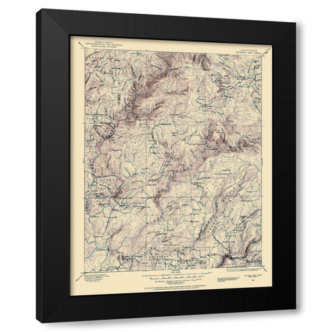 Bidwell Bar California Sheet - USGS 1888 Black Modern Wood Framed Art Print with Double Matting by USGS