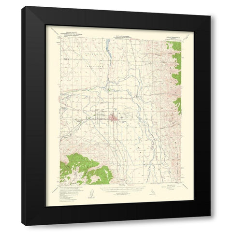 Bishop California Quad - USGS 1963 Black Modern Wood Framed Art Print with Double Matting by USGS