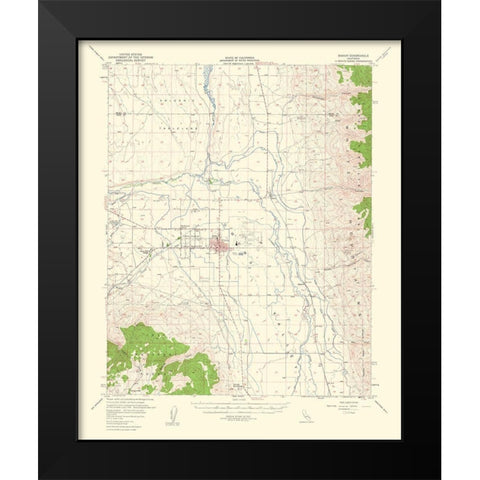 Bishop California Quad - USGS 1963 Black Modern Wood Framed Art Print by USGS