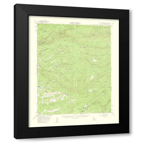 Blue Mountain California Quad - USGS 1963 Black Modern Wood Framed Art Print with Double Matting by USGS