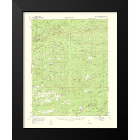 Blue Mountain California Quad - USGS 1963 Black Modern Wood Framed Art Print by USGS