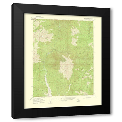 Bonanza King California Quad - USGS 1960 Black Modern Wood Framed Art Print with Double Matting by USGS