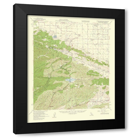 Bouquet Reservoir California Quad - USGS 1960 Black Modern Wood Framed Art Print by USGS