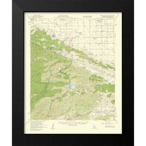 Bouquet Reservoir California Quad - USGS 1960 Black Modern Wood Framed Art Print by USGS