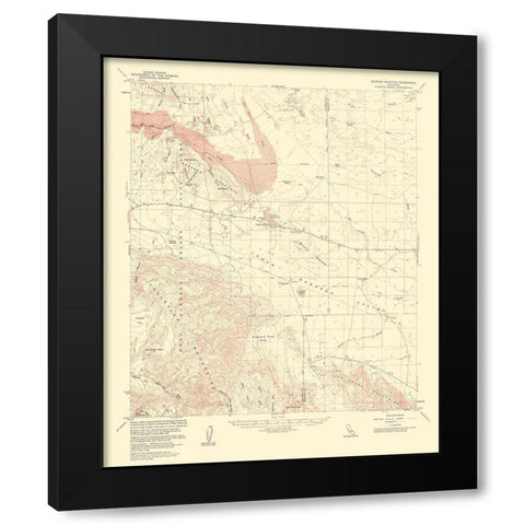 Borrego Mountain California Quad - USGS 1961 Black Modern Wood Framed Art Print with Double Matting by USGS