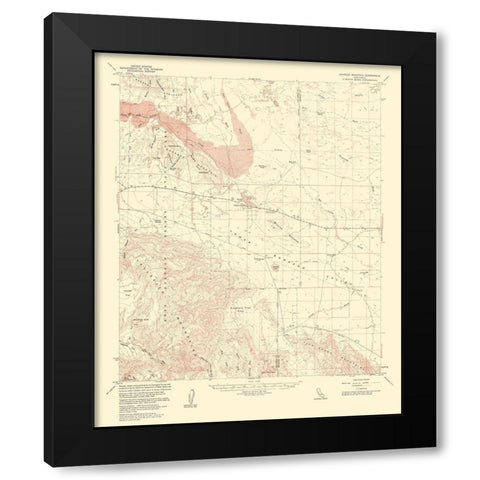 Borrego Mountain California Quad - USGS 1961 Black Modern Wood Framed Art Print by USGS