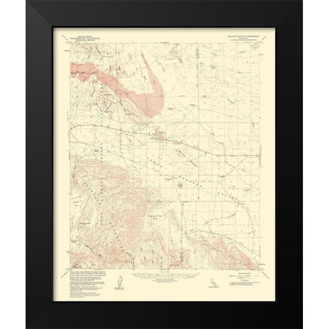Borrego Mountain California Quad - USGS 1961 Black Modern Wood Framed Art Print by USGS
