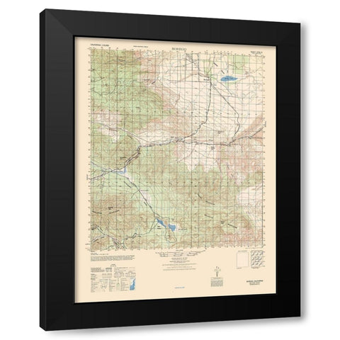 Borego Sheet - US Army  1942 Black Modern Wood Framed Art Print by US Army