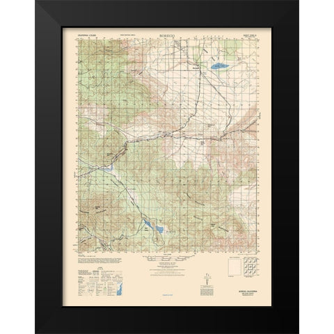 Borego Sheet - US Army  1942 Black Modern Wood Framed Art Print by US Army