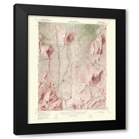 Bray California Quad - USGS 1963 Black Modern Wood Framed Art Print with Double Matting by USGS