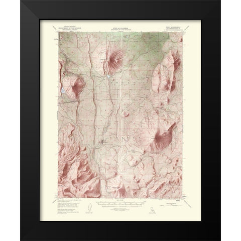 Bray California Quad - USGS 1963 Black Modern Wood Framed Art Print by USGS