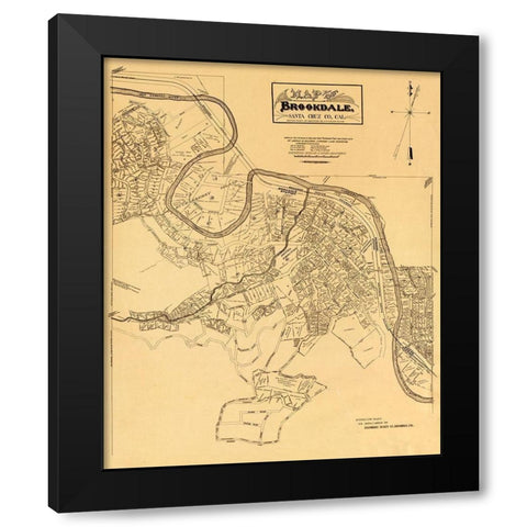 Brookdale California - Baldwin 1910  Black Modern Wood Framed Art Print with Double Matting by Baldwin