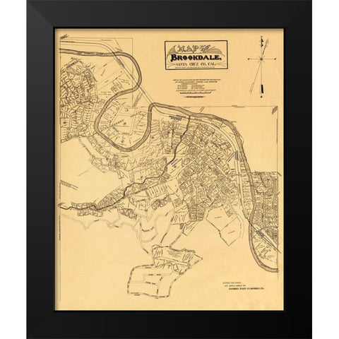 Brookdale California - Baldwin 1910  Black Modern Wood Framed Art Print by Baldwin