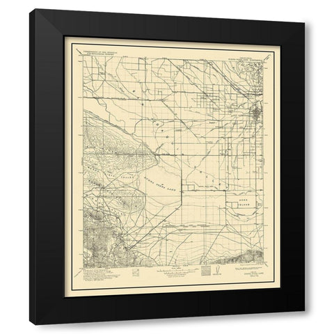 Buena Vista Lake California Quad - USGS 1912 Black Modern Wood Framed Art Print with Double Matting by USGS