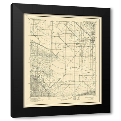 Buena Vista Lake California Quad - USGS 1912 Black Modern Wood Framed Art Print by USGS