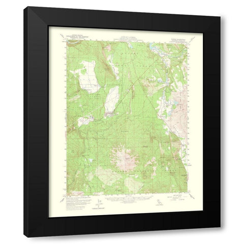 Burney California Quad - USGS 1964 Black Modern Wood Framed Art Print with Double Matting by USGS