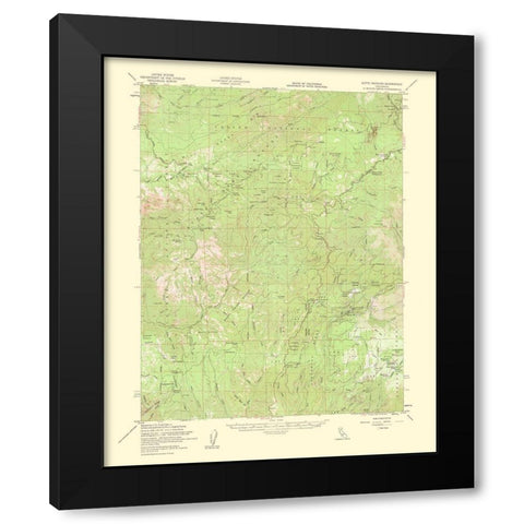 Butte Meadows California Quad - USGS 1963 Black Modern Wood Framed Art Print with Double Matting by USGS