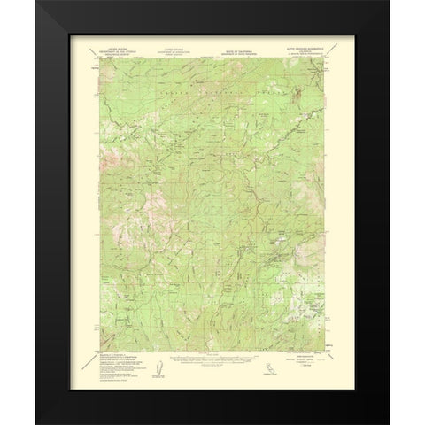 Butte Meadows California Quad - USGS 1963 Black Modern Wood Framed Art Print by USGS