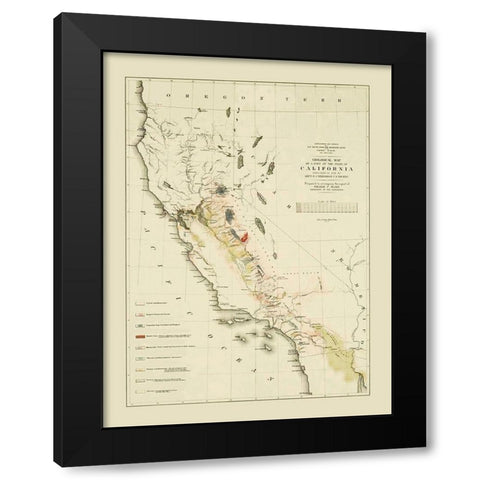 California - Sarony  1853 Black Modern Wood Framed Art Print by Sarony