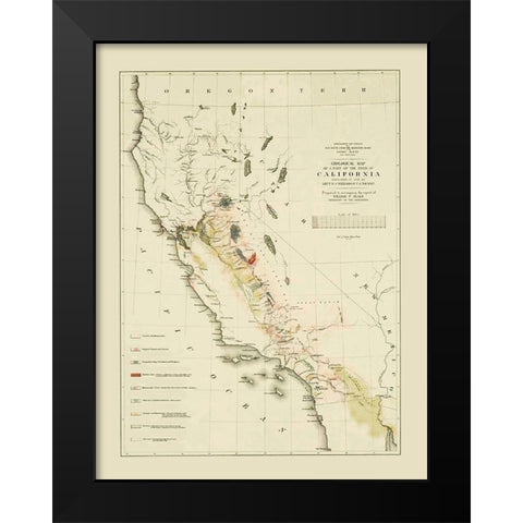 California - Sarony  1853 Black Modern Wood Framed Art Print by Sarony