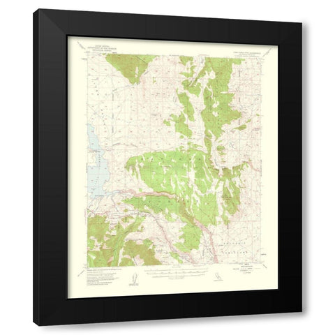 Casa Diablo Mountain California Quad - USGS 1961 Black Modern Wood Framed Art Print by USGS