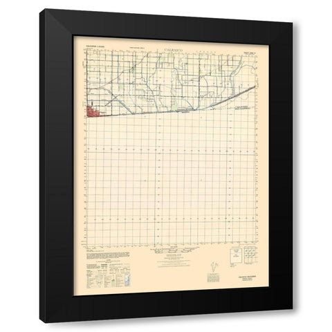 Calexico Sheet - US Army  1944 Black Modern Wood Framed Art Print with Double Matting by US Army