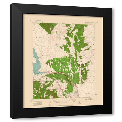 Casa Diablo Mountain California Quad - USGS 1953 Black Modern Wood Framed Art Print with Double Matting by USGS