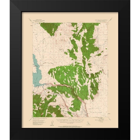 Casa Diablo Mountain California Quad - USGS 1953 Black Modern Wood Framed Art Print by USGS