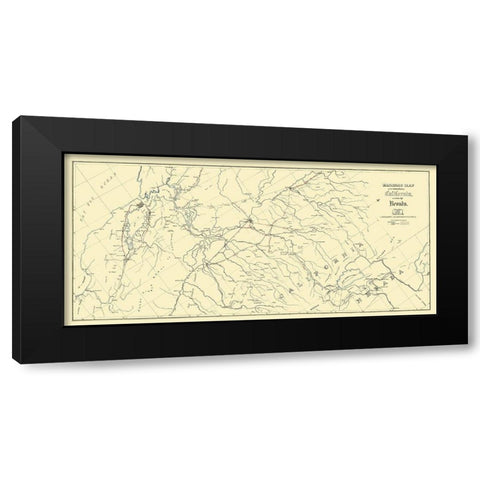 Central California, Part of Nevada Railroad 1865 Black Modern Wood Framed Art Print by Bielawski